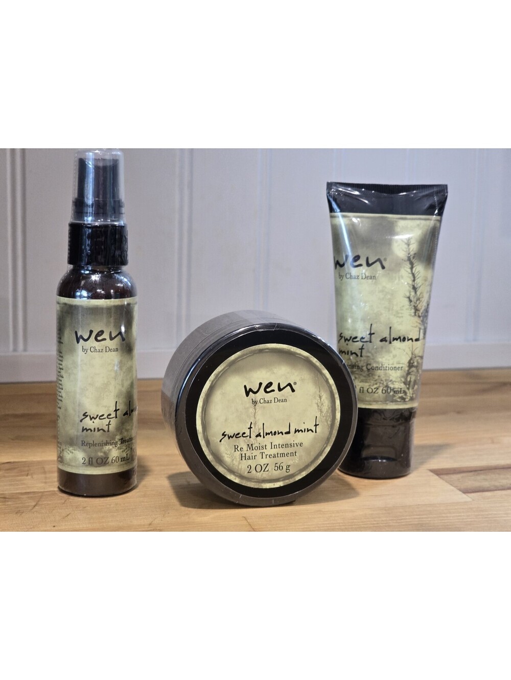 WEN Travel Size Hair Trio Sweet Almond Treatment Pack & Styling Crème New Sealed